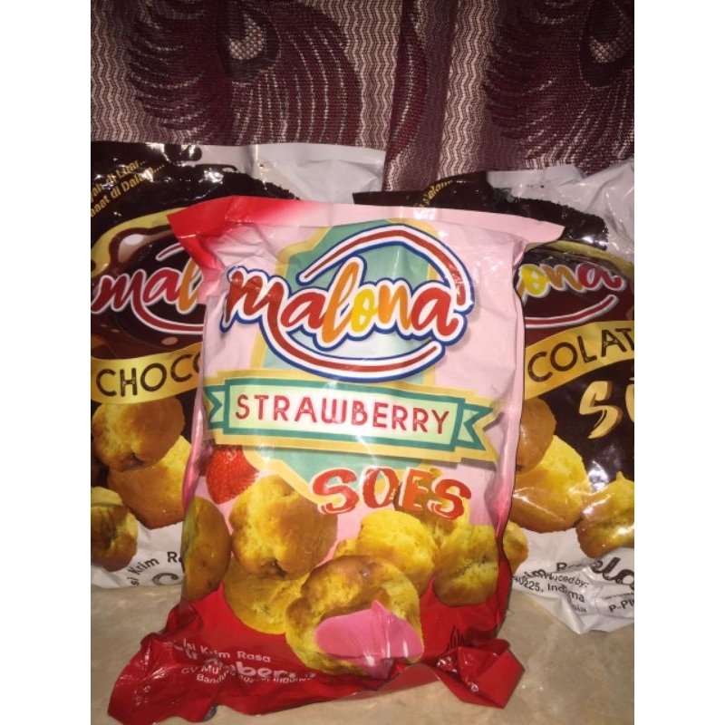 

1/2 kg 500 gr Malona Soes Strawberry Premium Soes Kering Lumer soes kering coklat lumer