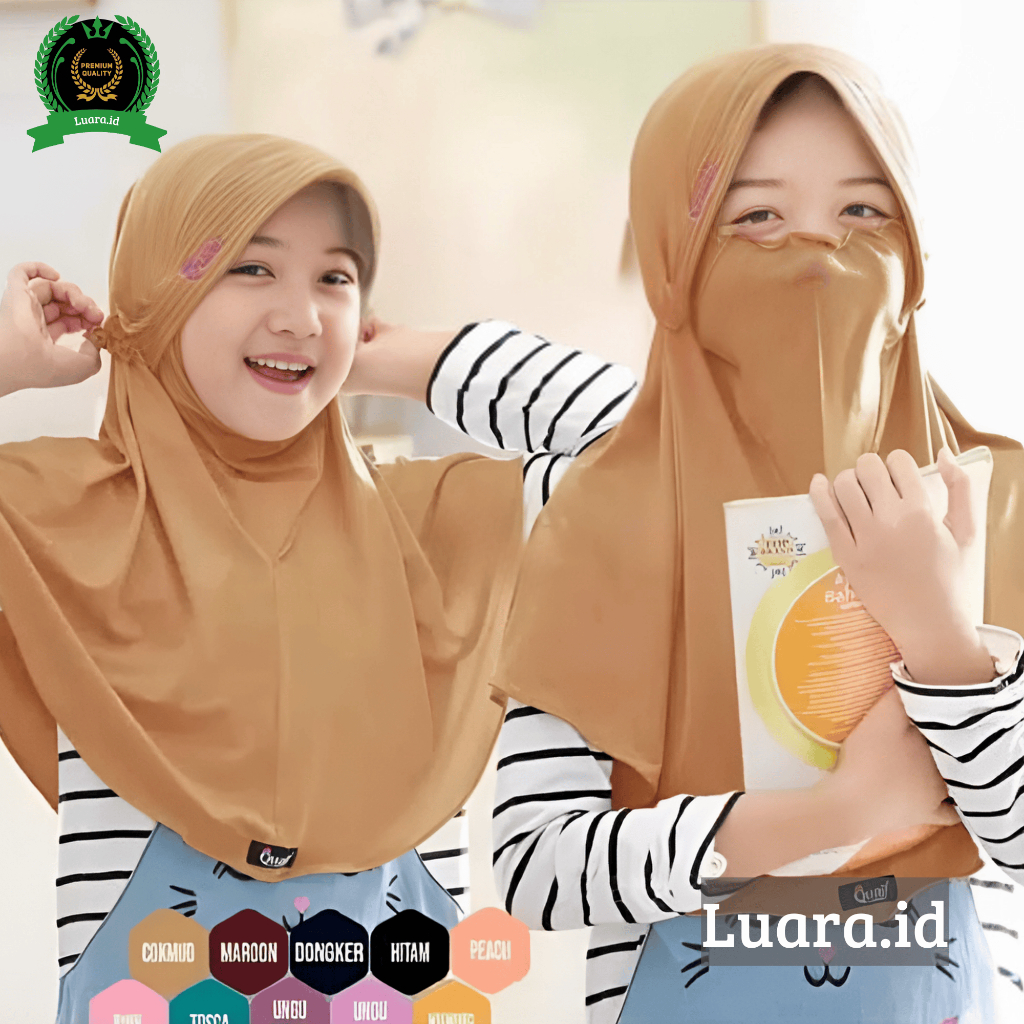 Hijab Anak Niqob Yumna I Jilbab Anak Niqob Yumna 3- 8 tahun I Kerudung Anak Perempuan Cadar Lucu