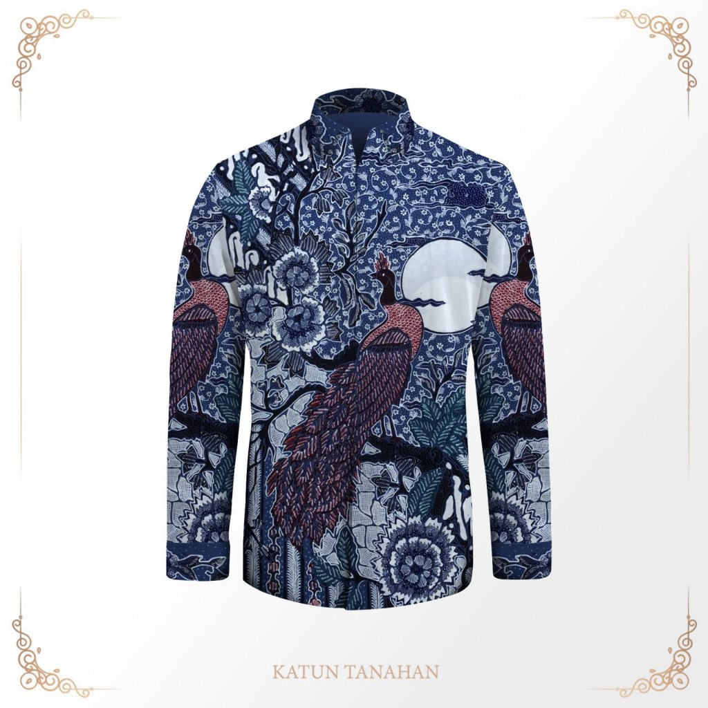 Batik pria kemeja lengan panjang bahan katun premium batik tulis pola baju pria lengan pendek mewah 