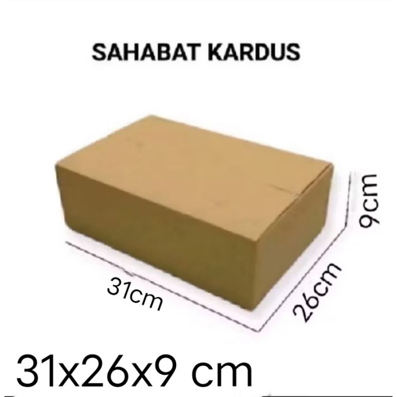 

kardus box Ukuran 31x26x9 cm single wall polos
