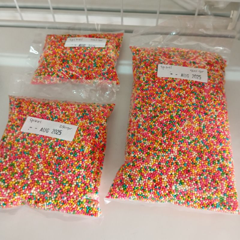 

Sugar Sprinkle Spikel Trimit Bulat Bundar Kecil Rainbow Warna Warni 500g Topping Hiasan Kue Cake