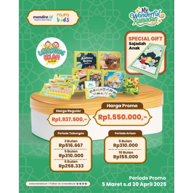 FLASH SALE LEARNING ISLAM FOR KIDS NEW LOOK FREE 1 SAJADAH ANAK