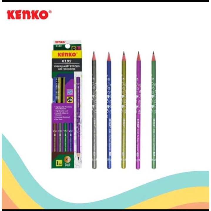 

(1 Kotak) Pensil Kayu 2B Kenko 0192 Sudah Diraut / Pencil / Pensil Ujian 2B Kenko 0192 Sudah Diraut