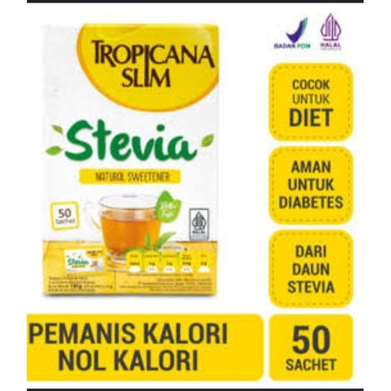 

Tropicana Slim Stevia 50 sachet - pemanis alami stevia
