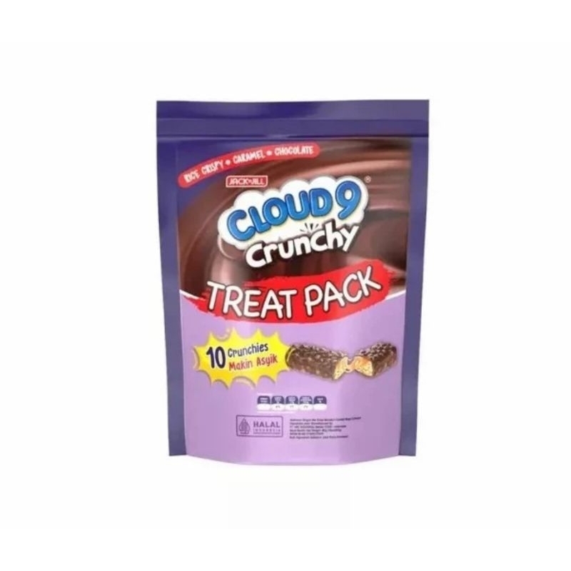 

cemilan coklat Crunch Cloud 9 kemasan pouch isi 10pcs