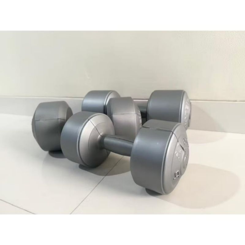 BARBEL DUMBEL  7 KG - 10 KG DUMBEL PLASTIK SILVER