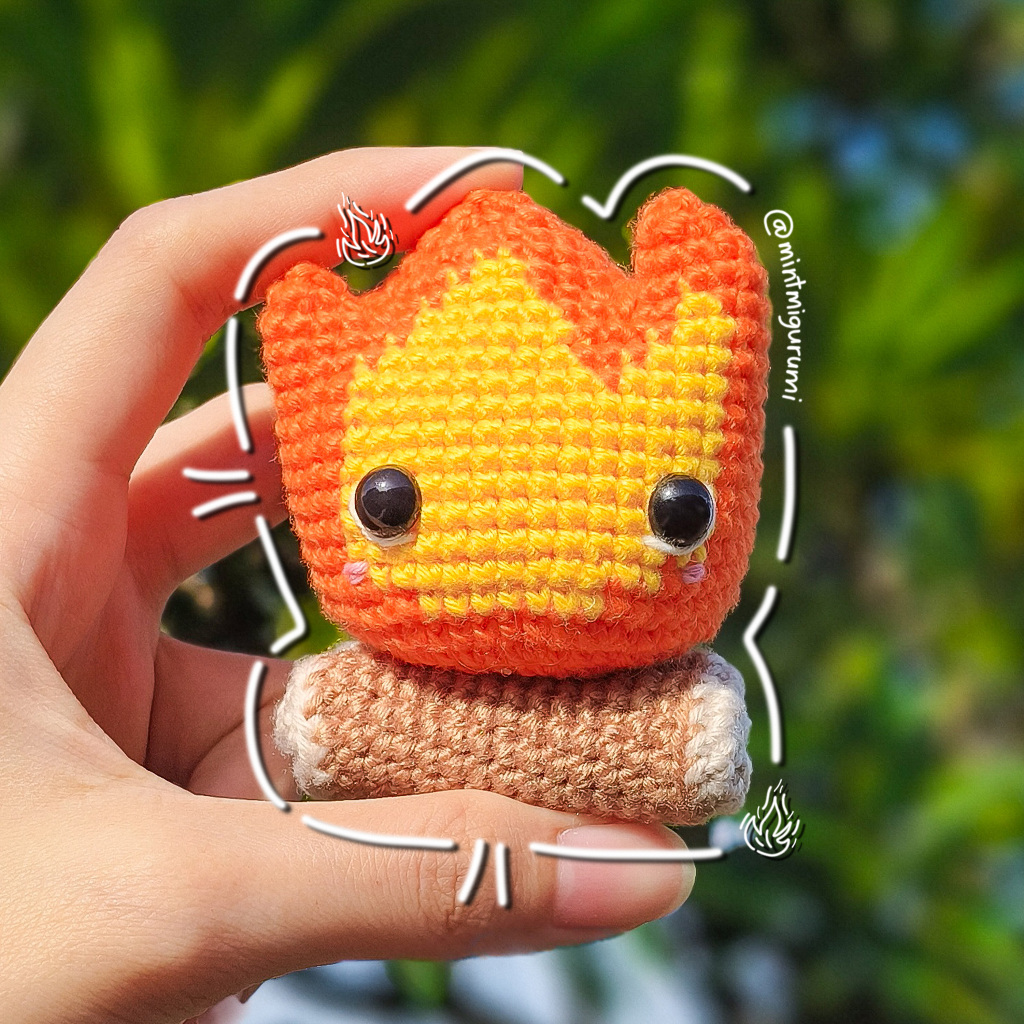 Calcifer (Studio Ghibli) - Amigurumi / Boneka Rajut