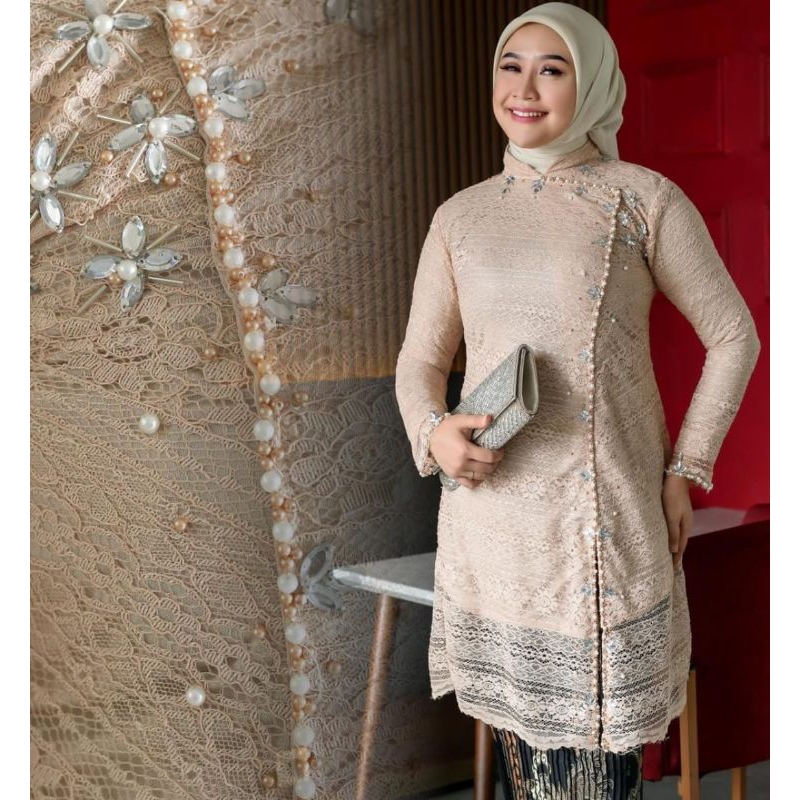 Set Tunik Janggan Brukat Payet Kebaya Brukat Tradisional Baju Kebaya Malaysia Tunik Brukat Payet