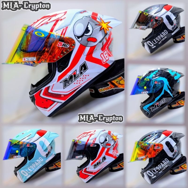 RAR Helm Full Face TTC MLA Motif Leopard Paket Ganteng