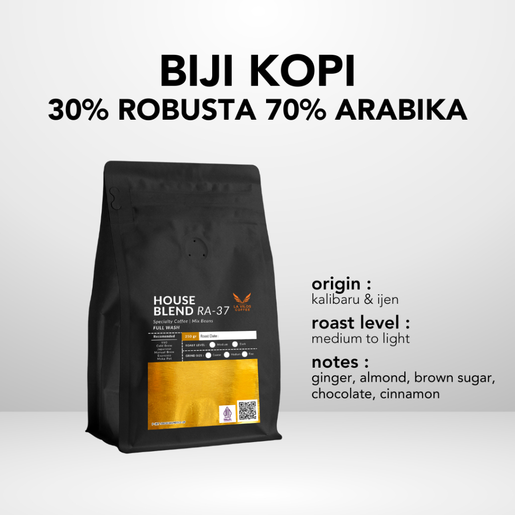 

LA VILOS House Blend 1 Kg 30% Robusta 70% Arabica Untuk Kopi Susu Espresso