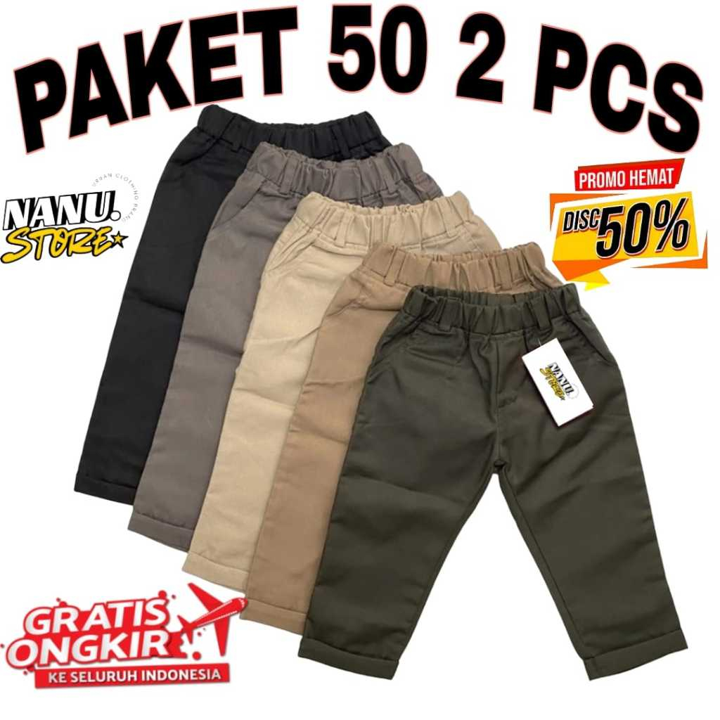 Celana Chinos Panjak Anak 2-6 Tahun Paket 2 PCS [CP2APC]