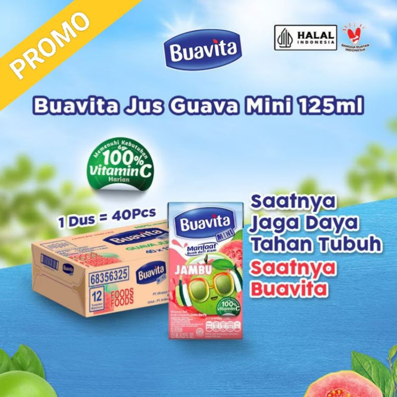 

Buavita Jambu 125 ML X 40PCS (1karton)