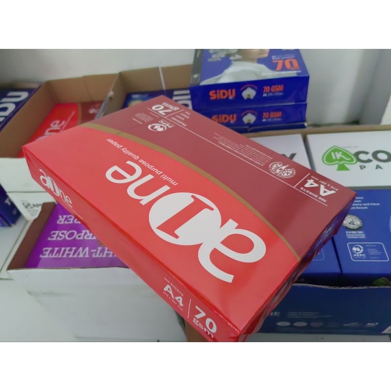 

kertas hvs fotocopy print murah 1 karton isi 5 rim aone a4 210x297mm