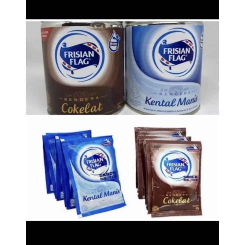 

Susu bendera frysian flag KALENG COKLAT + PUTIH + SACHET COKLAT + SACHET PUTIH