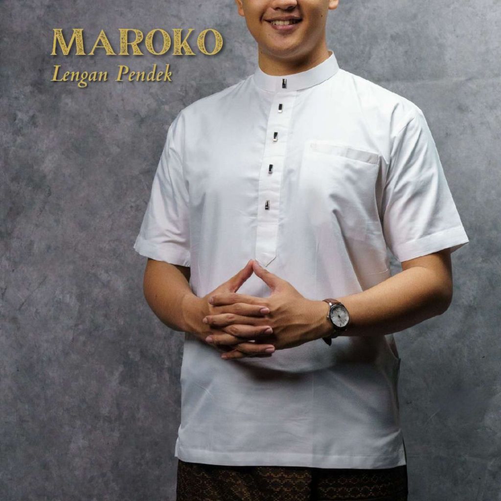 ZEEYANA Baju Kemeja Koko Batik Pria Elegan Lengan Pendek by Tamer House