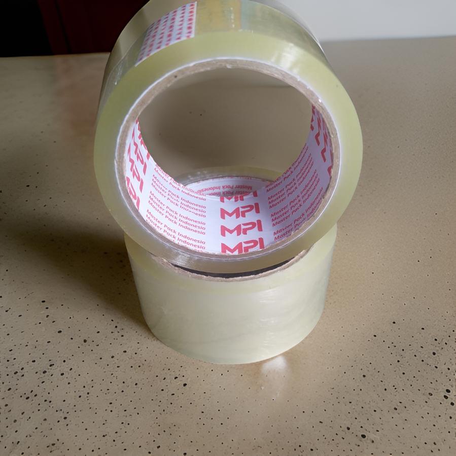 

Lakban Bening Ukuran Lebar 45 mm Panjang 60 Yard Kualitas Bagus Dan Tidak Mudah Putus Merek MPI