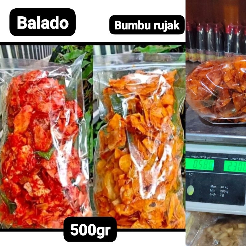 

Kripik singkong bumbu balado dan bumbu rujak 500gr