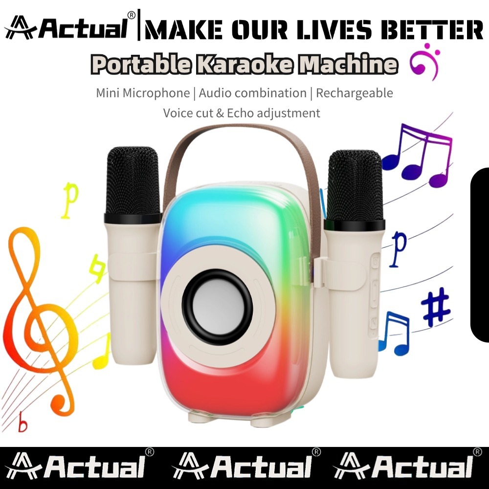 JXK7 CodSpeaker Bluetooth Karaoke 2 Mic Set Salon Bluetooth Bt Speaker Karoke With