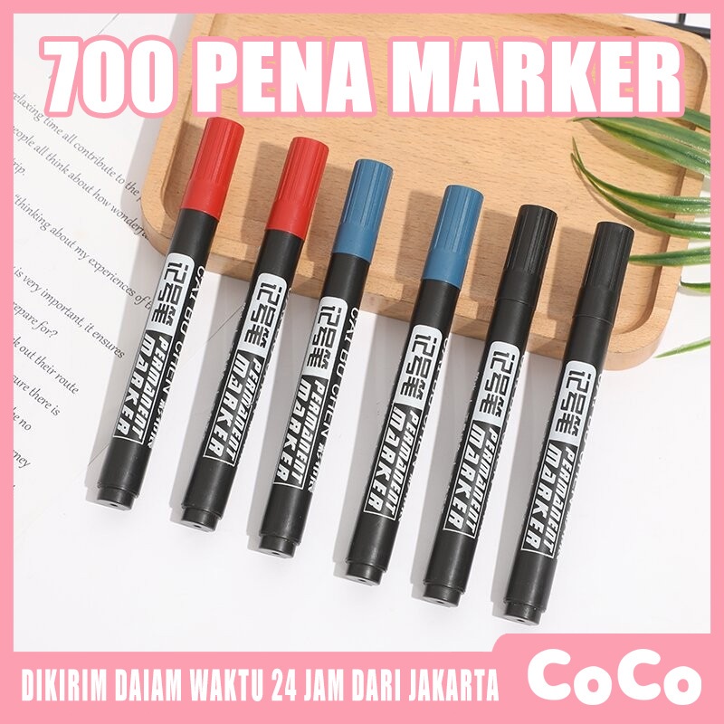 

Spidol Permanent Marker Permanen Tahan Air Alat Tulis Spidol Cepat Kering Tinta Minyak Hitam Biru Merah Tidak Pudar