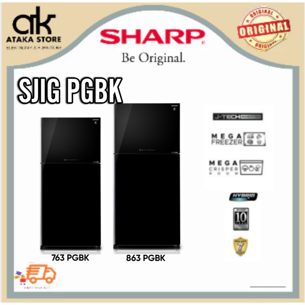 KULKAS SHARP 2 PINTU SJIG763PGBK/SJIG863PGBK KAPASITAS BESAR