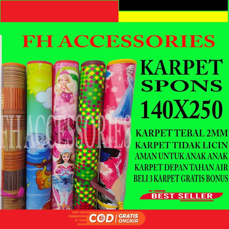 KUALITAS BAGUS | Karpet Lantai Spon Jumbo Tikar lantai Alas Kasur 140x250 Karpet Spon Tikar Plastik
