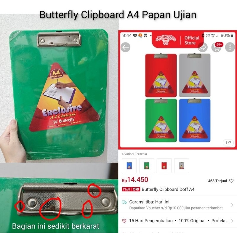 

Butterfly Clipboard A4 Papan Ujian