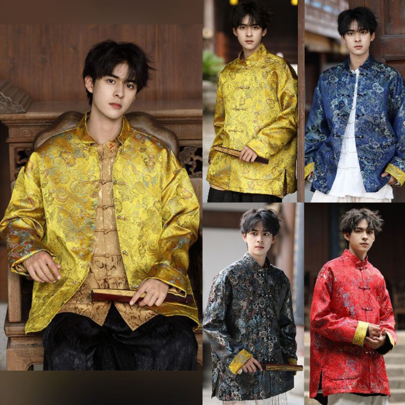 GS-78 M-5XL (LD baju 106-130) Changsan pria impor jas cheongsam gold pria jas changsan sangjit pria 
