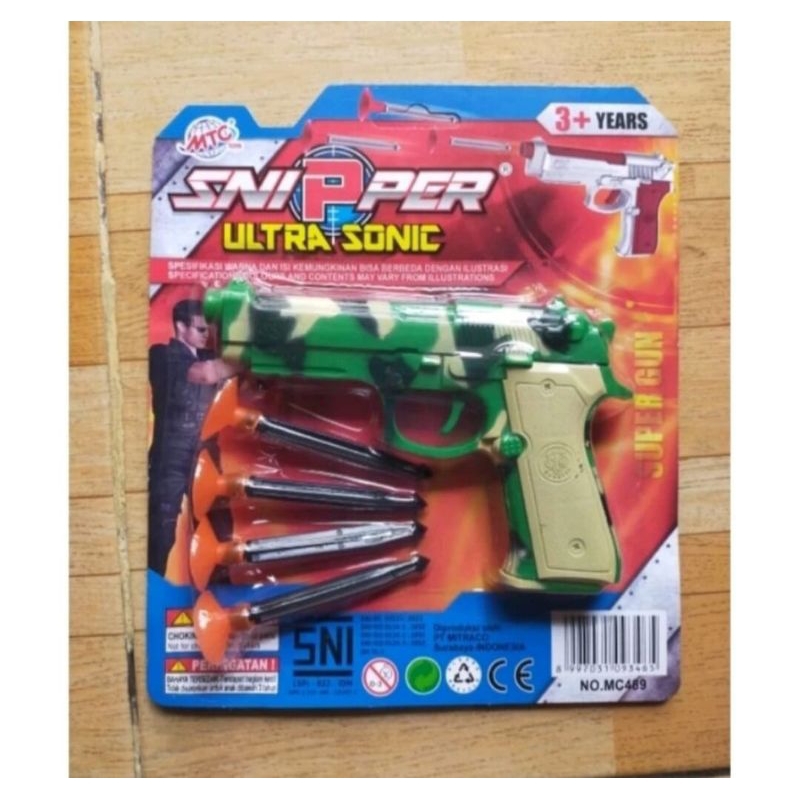 Mainan anak tembakan pistol karet nempel kaca sniper ultrasonic aman tidak bahaya bahan karet murah 