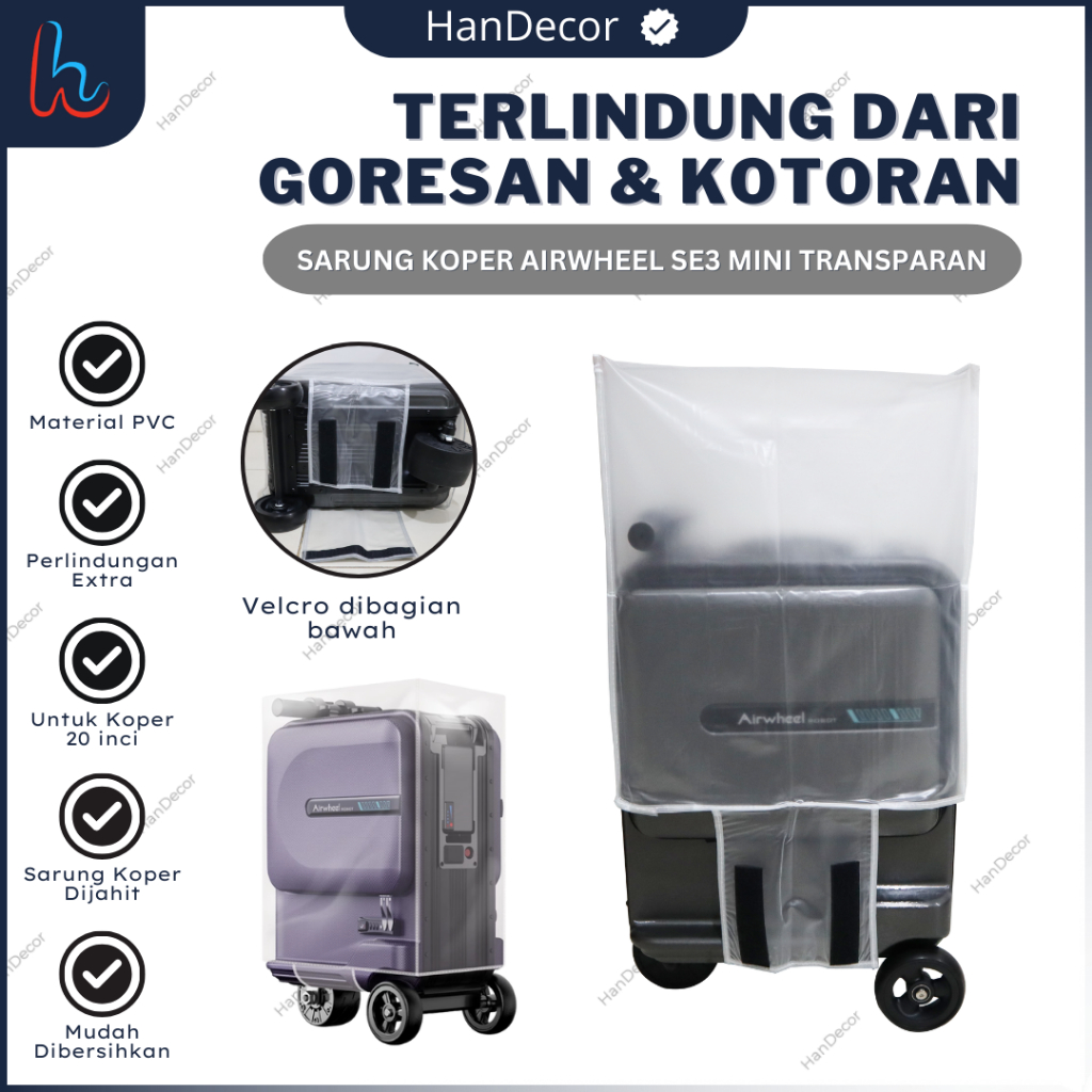 Sarung Koper Airwheel  SE3 Mini | Cover Pelindung Koper Airwheel  SE3 Mini Transparan