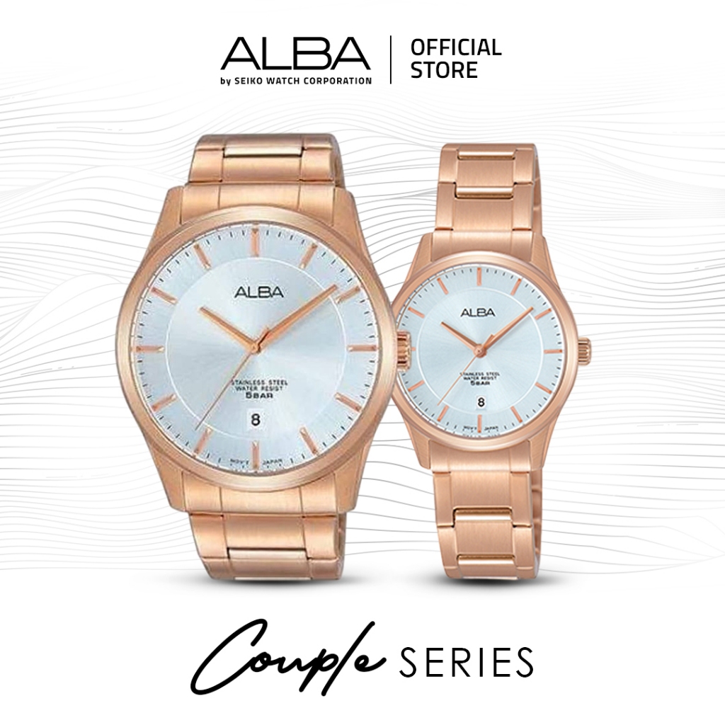 ALBA Jam Tangan COUPLE AS9C12 & AH7L66 Quartz Rose gold Watch