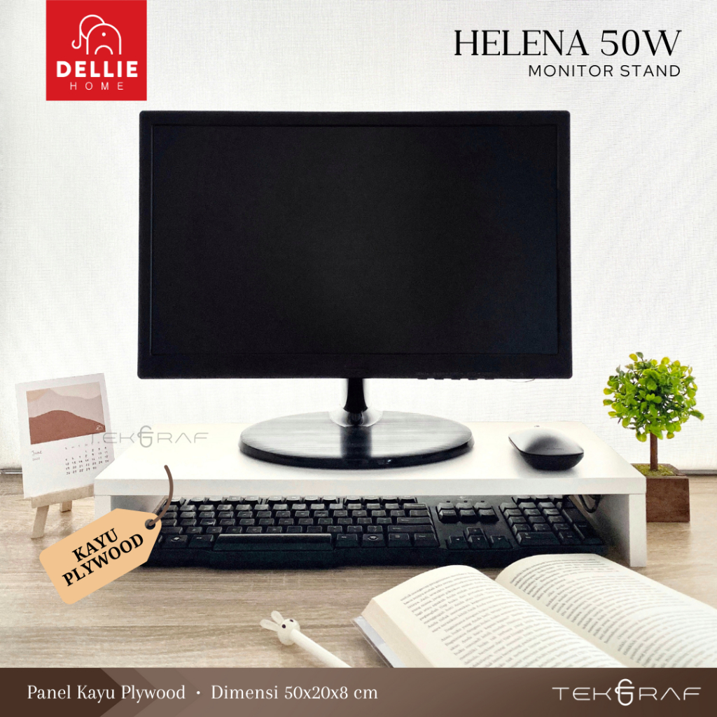 [DELLIE HOME] Tekgraf Helena 50 W Monitor Stand Desk Organizer Meja Tatakan Laptop Meja Belajar Kerj