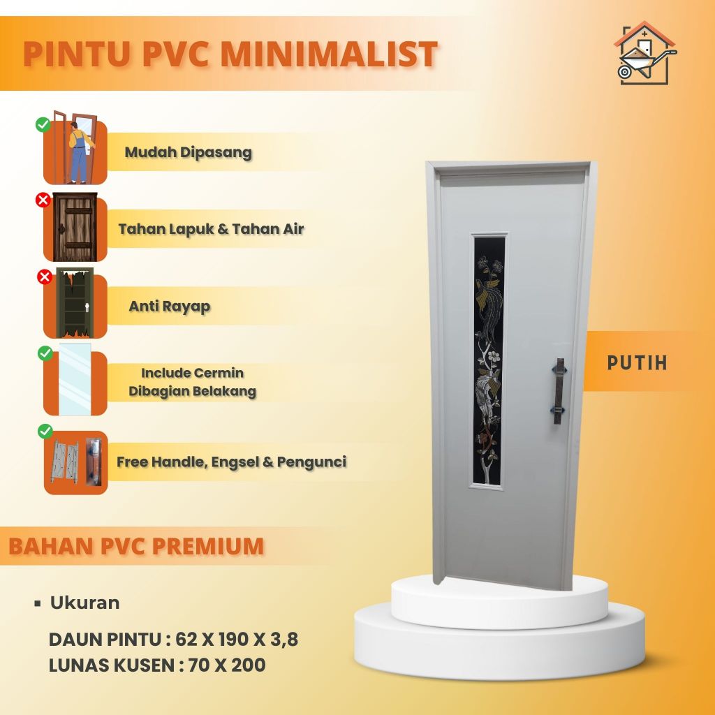 PINTU KAMAR MANDI || PINTU CERMIN || PINTU PVC