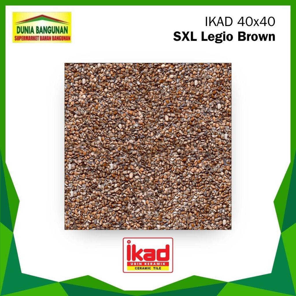 Keramik IKAD 40x40 SXL Legio Brown KW 2 Keramik Lantai Kasar / Keramik Carport/ Keramik Garasi/ Kera