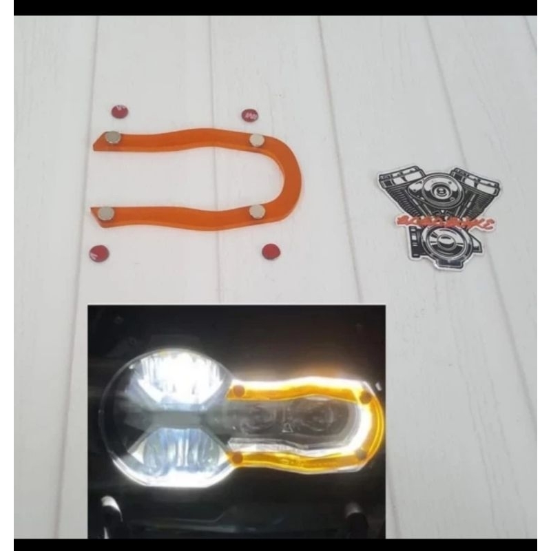 ornament headlamp BMW GS list lampu BMW GS orange