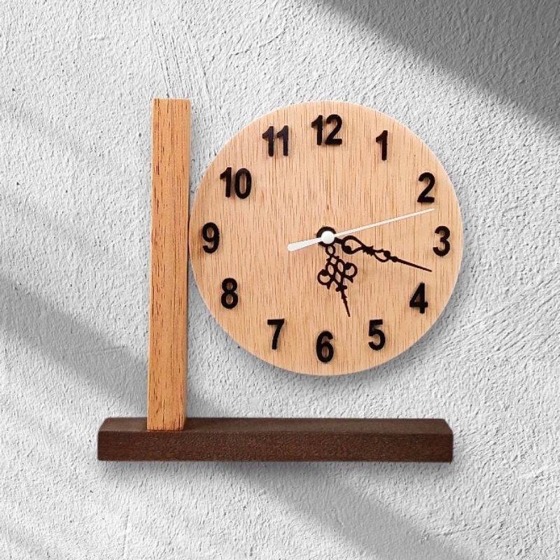 Jam Meja Aestetik Kayu Dekorasi Rumah minimalis|Jam Kamar Tidur|Jam Meja Ruang Tamu Pojok Hiasan