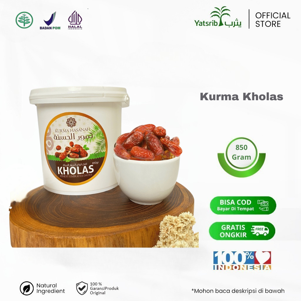 

KHALAS - Kurma Khalas Emirates Al Saad Repacking Ember Premium Kurma Hasanah - 850 Gram