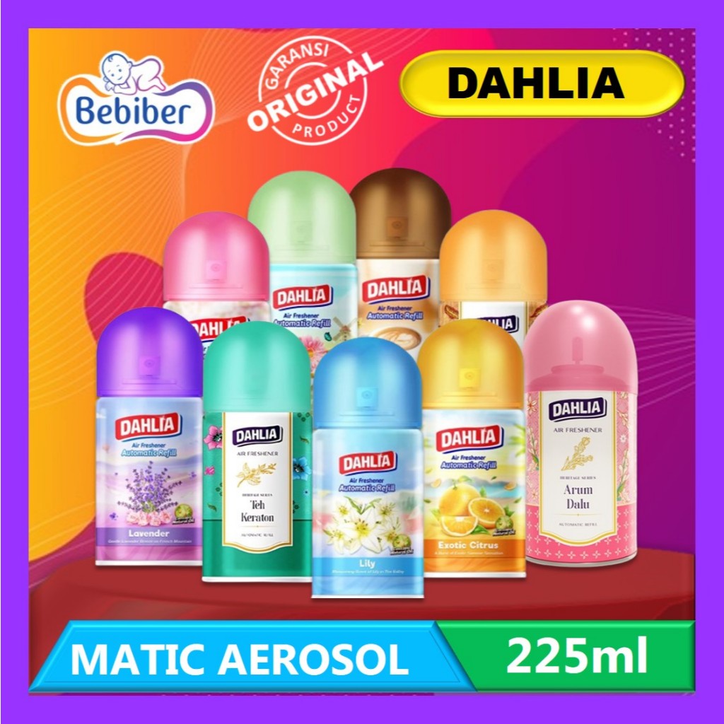 Dahlia Matic Aerosol 225ml / Air Freshener Automatic Refill / Pewangi Ruangan Otomatis / Bebiber