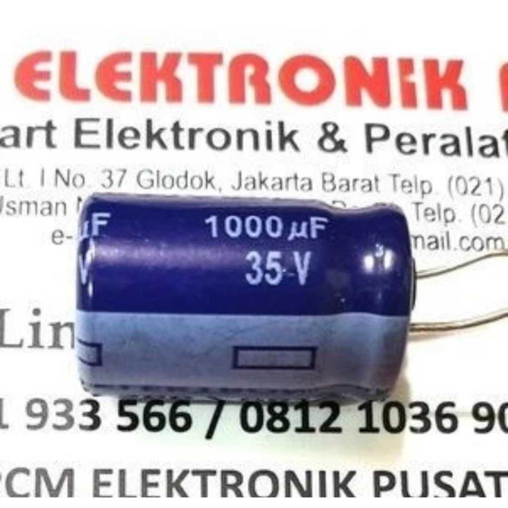 RD1879 New Capasitor Kapasitor Elco Panasonic 1000uf 35V 1000 mikro 35volt by PCM LTC GLODOK