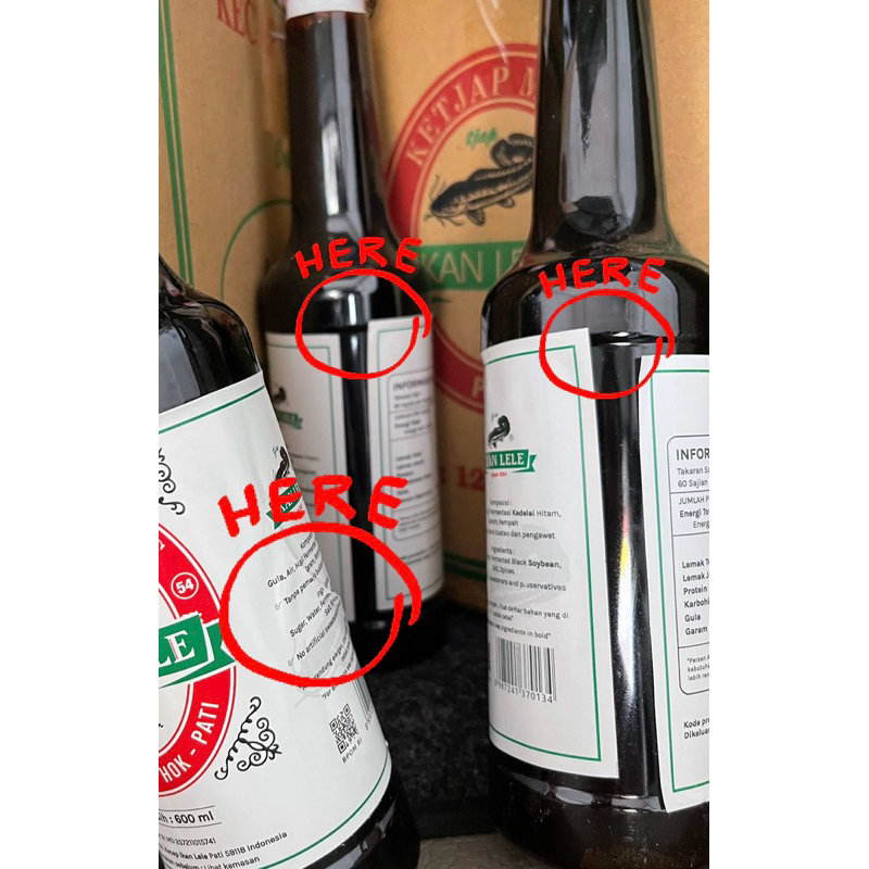 

Kecap Manis Tjap Lele PATI Botol 600 ml (Label kurang rapi saja)