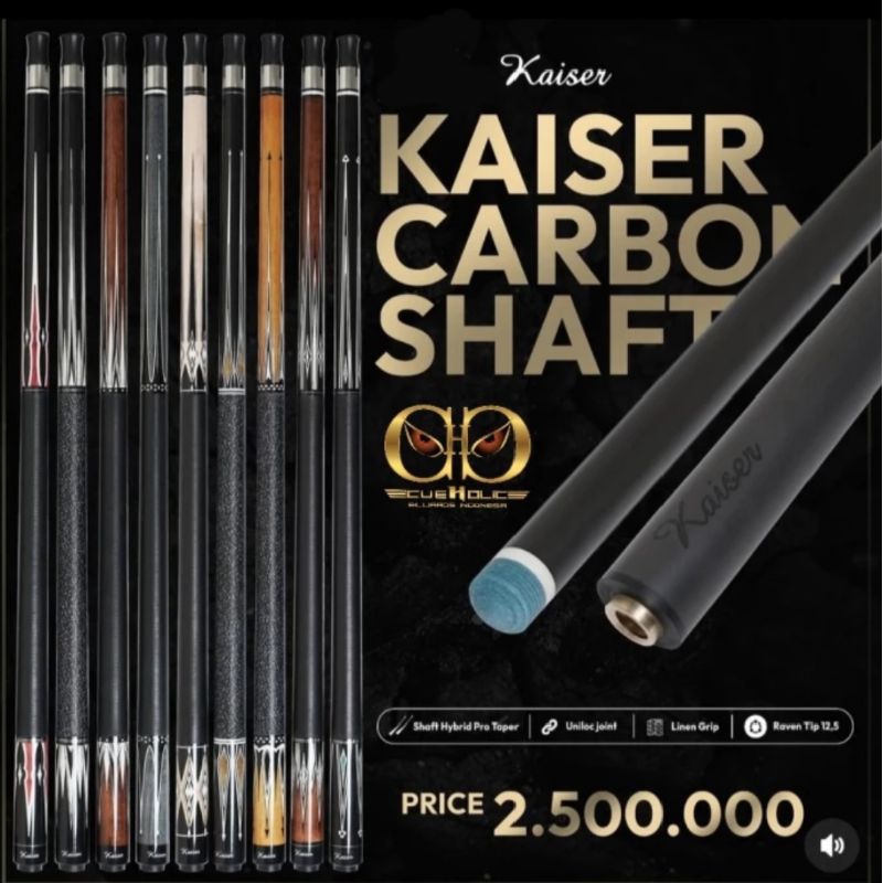 KAISER CUE WITH CARBON SHAFT