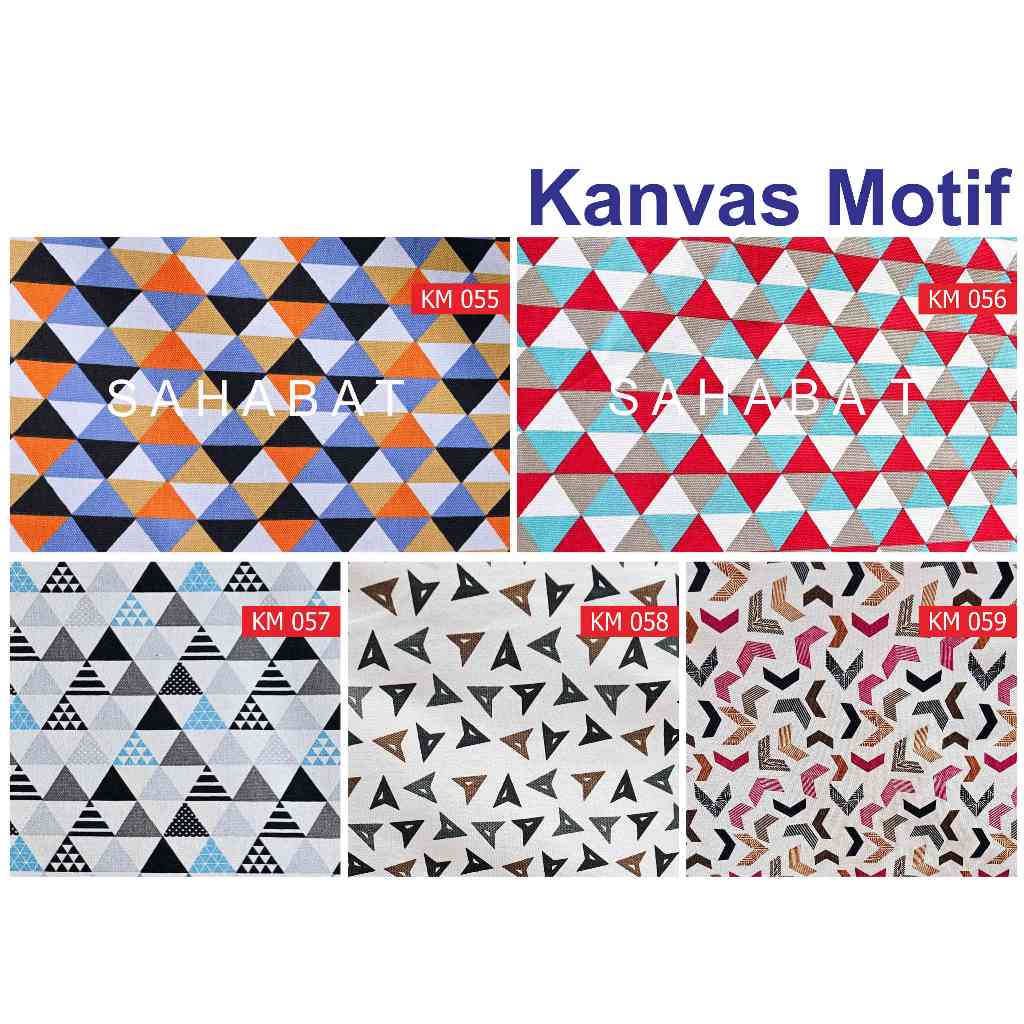 Kanvas Motif Segitiga / Motif Panah / Kanvas Katun / Bahan Kain Tas