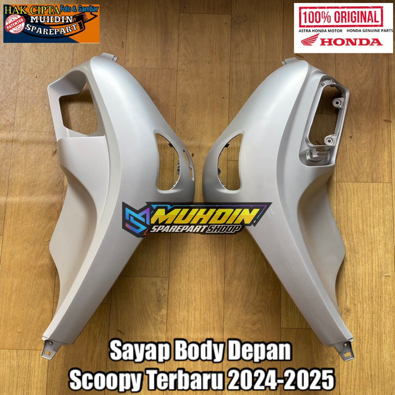 Cover Front Sayap Body depan kanan kiri Scoopy New Terbaru 2024/2025 Silver dof original