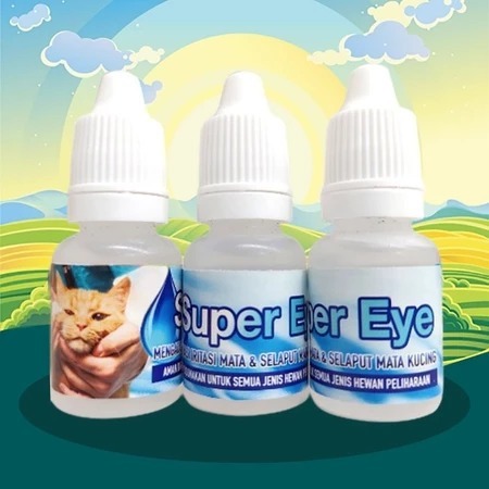 SUPER EYE - Obat Tetes Mata Kucing Iritasi Belekan Menghilangkan Selaput Katarak Chlamydia Kucing