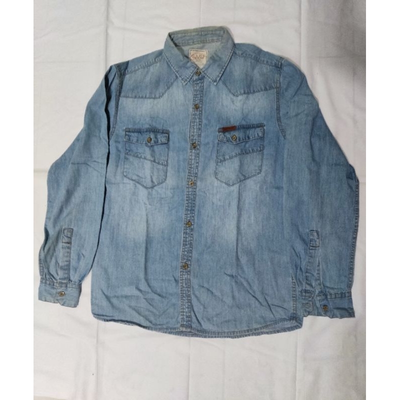Kemeja Denim Lengan Panjang GAB`S Jeans ukuran L