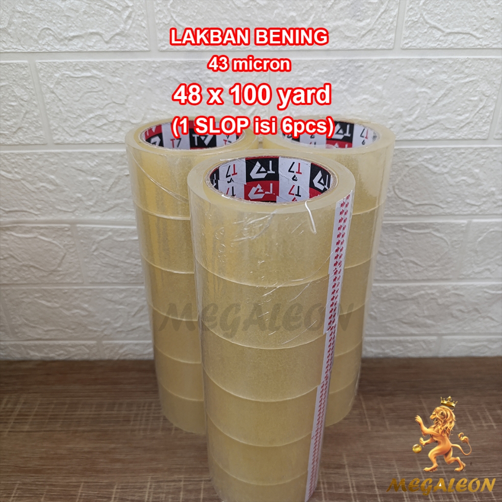 

Lakban Bening 48mm x 100 yard Tape Bening T7 SLOP