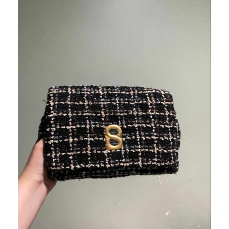 Tweed Zoey Bag By BS Button Scarves