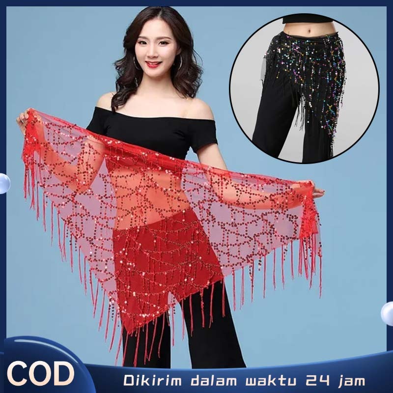 Selendang Belly Dance / Belly Dance Belt / Aksesoris Belly Dance Belt / Hip Scarf Selendang Rumbai