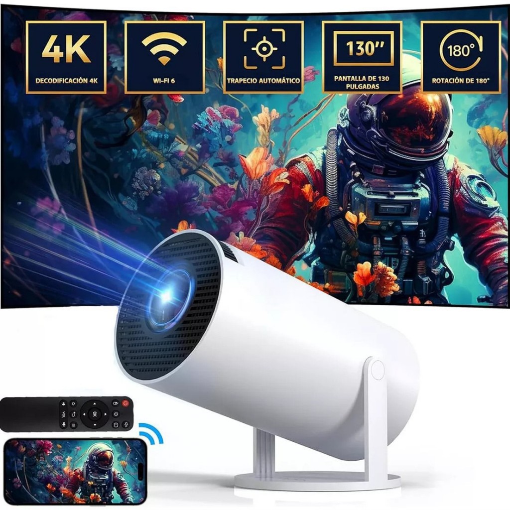 Ekleva Proyektor HY300 Smart Projector 180 ANSI Lumens HD 1080P Bluetooth 5 1G+8G Android 11.0 Suppo