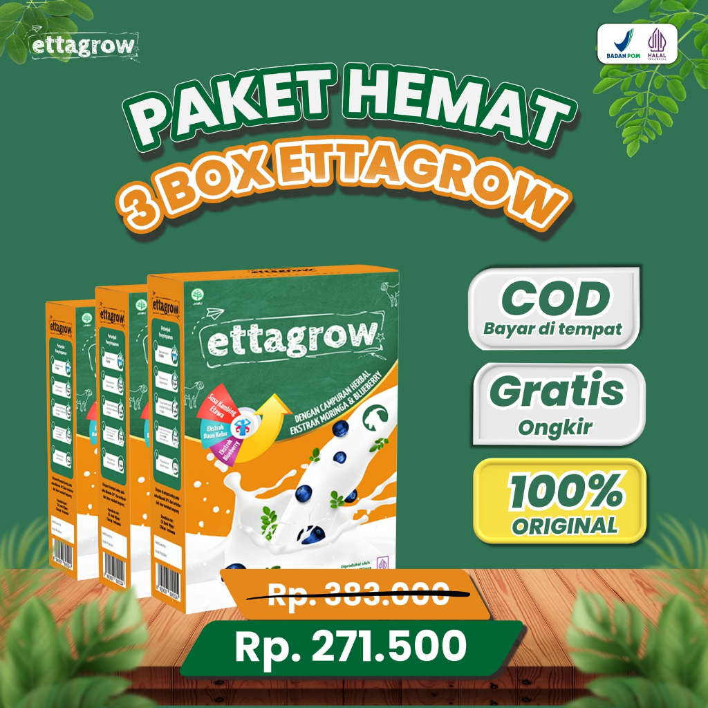 

Ettagrow Paket 3 Box – Susu Kambing Multivitamin Untuk Meningkatkan Tinggi Badan Anak