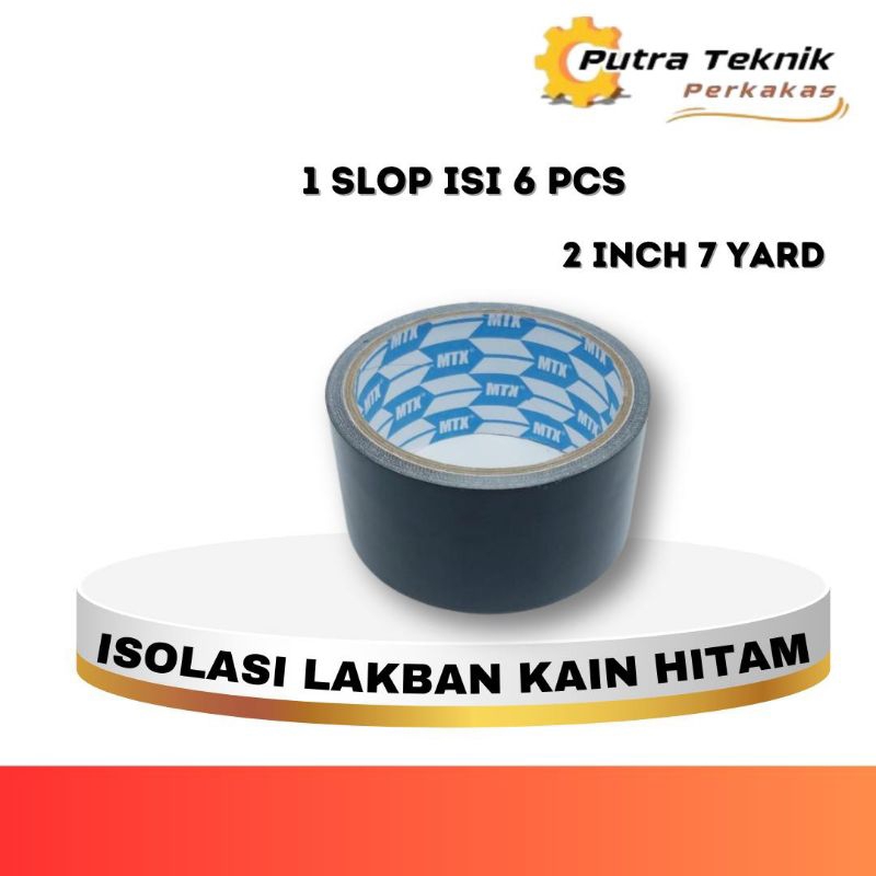 

CLOTH TAPE ISOLASI LAKBAN KAIN HITAM 2 INCH 7 YARD 1SLOP ISI 6PCS